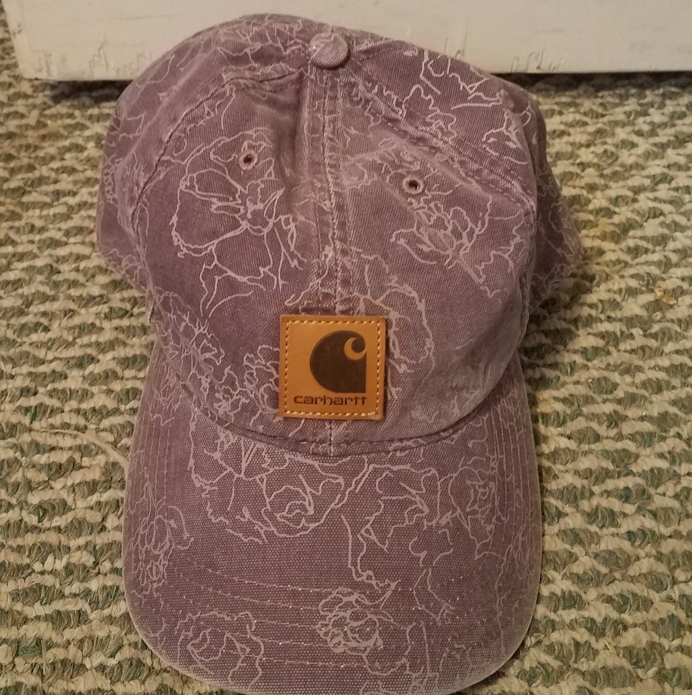 Purple floral carhartt hat